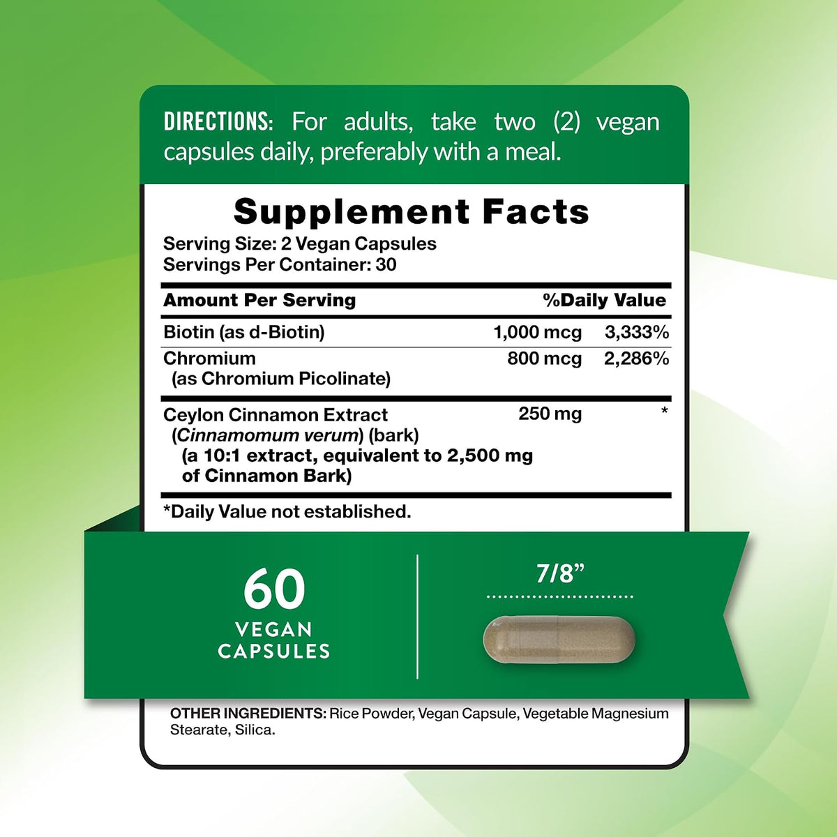 Nature's Truth Ceylon Cinnamon Capsules | Plus Chromium and Biotin