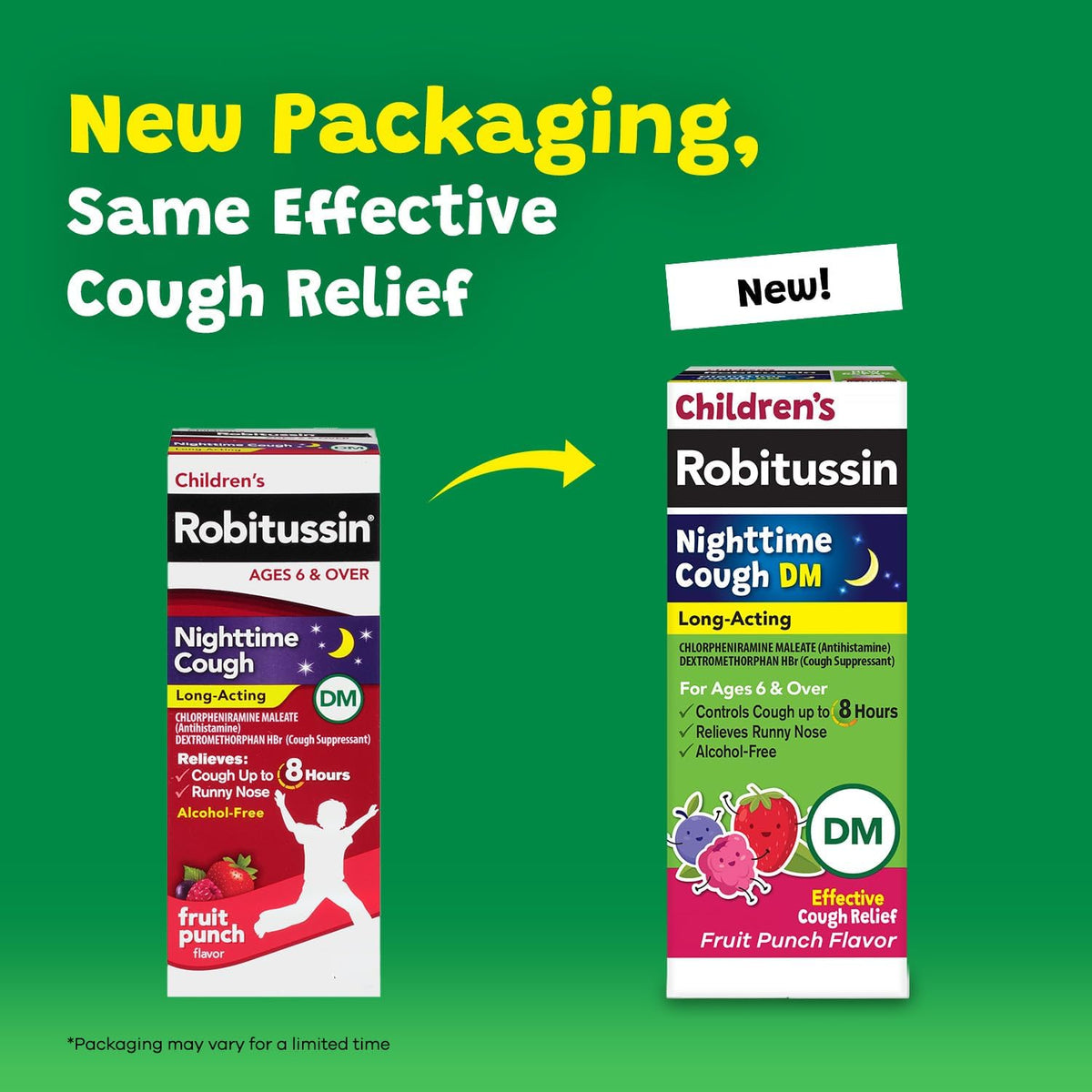 Children’s Robitussin Nighttime DM Cough Medicine, Fruit Punch, 4 fl oz