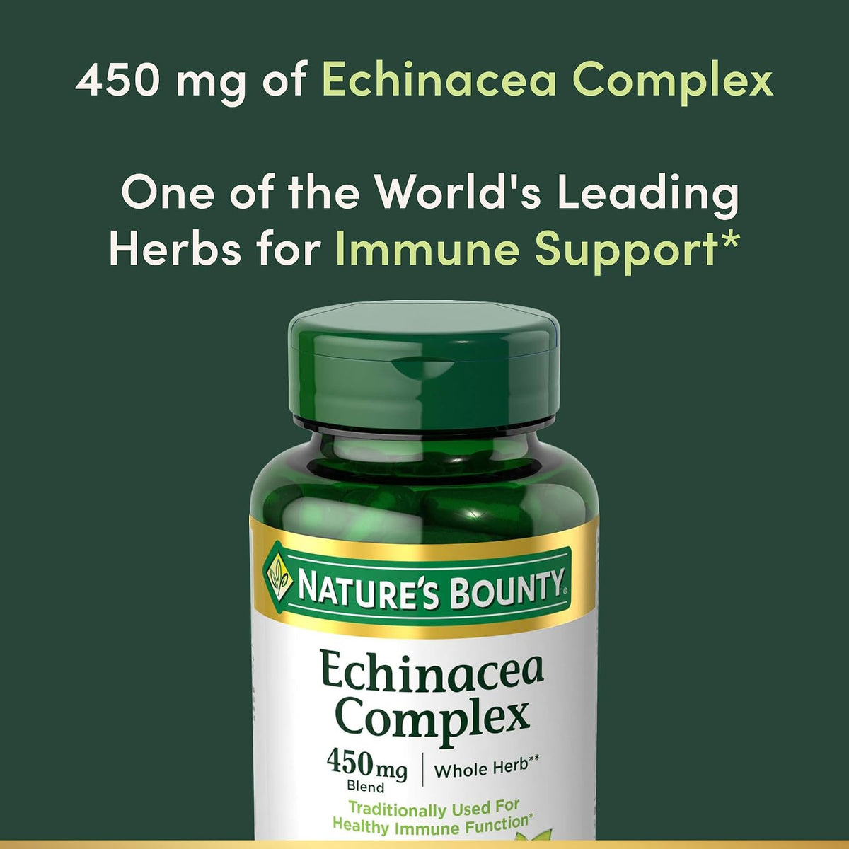 Nature's Bounty Echinacea Complex, 450mg, 100 Capsules