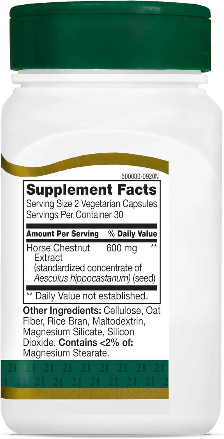 21st Century Horse Chestnut Extract, Veggie Capsules, 60 ea - OTC Shoppe Express