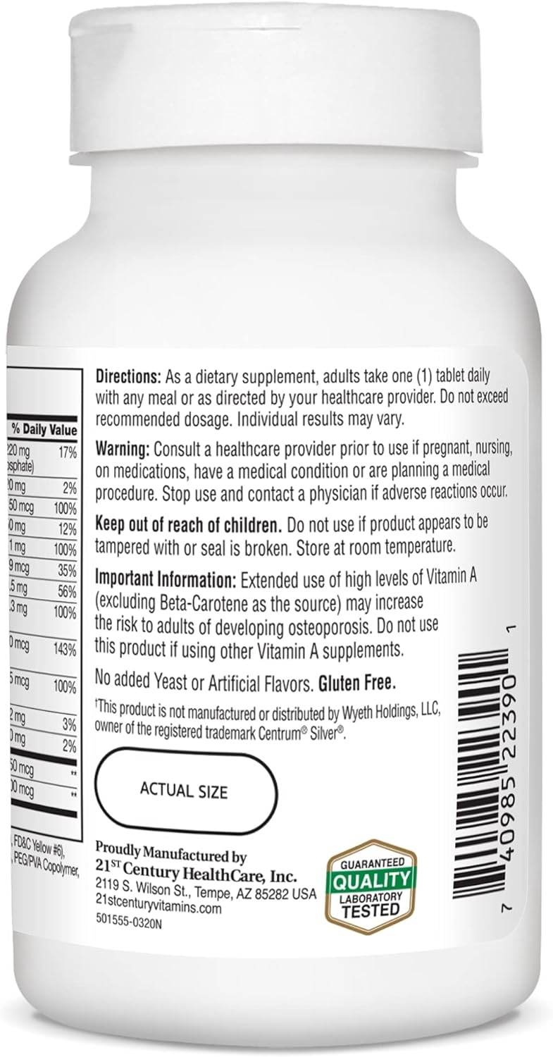 21st Century Sentry Senior, Multivitamin, Adults 50+, 125 ea - OTC Shoppe Express
