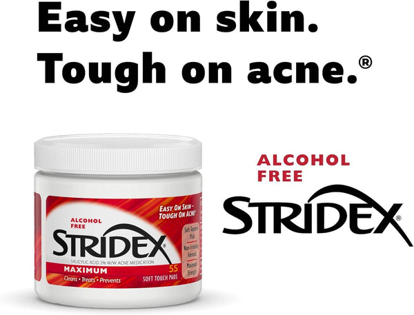 Stridex Daily Care Acne Pads with Salicylic Acid, Max Strength, 55 ea - OTC Shoppe Express