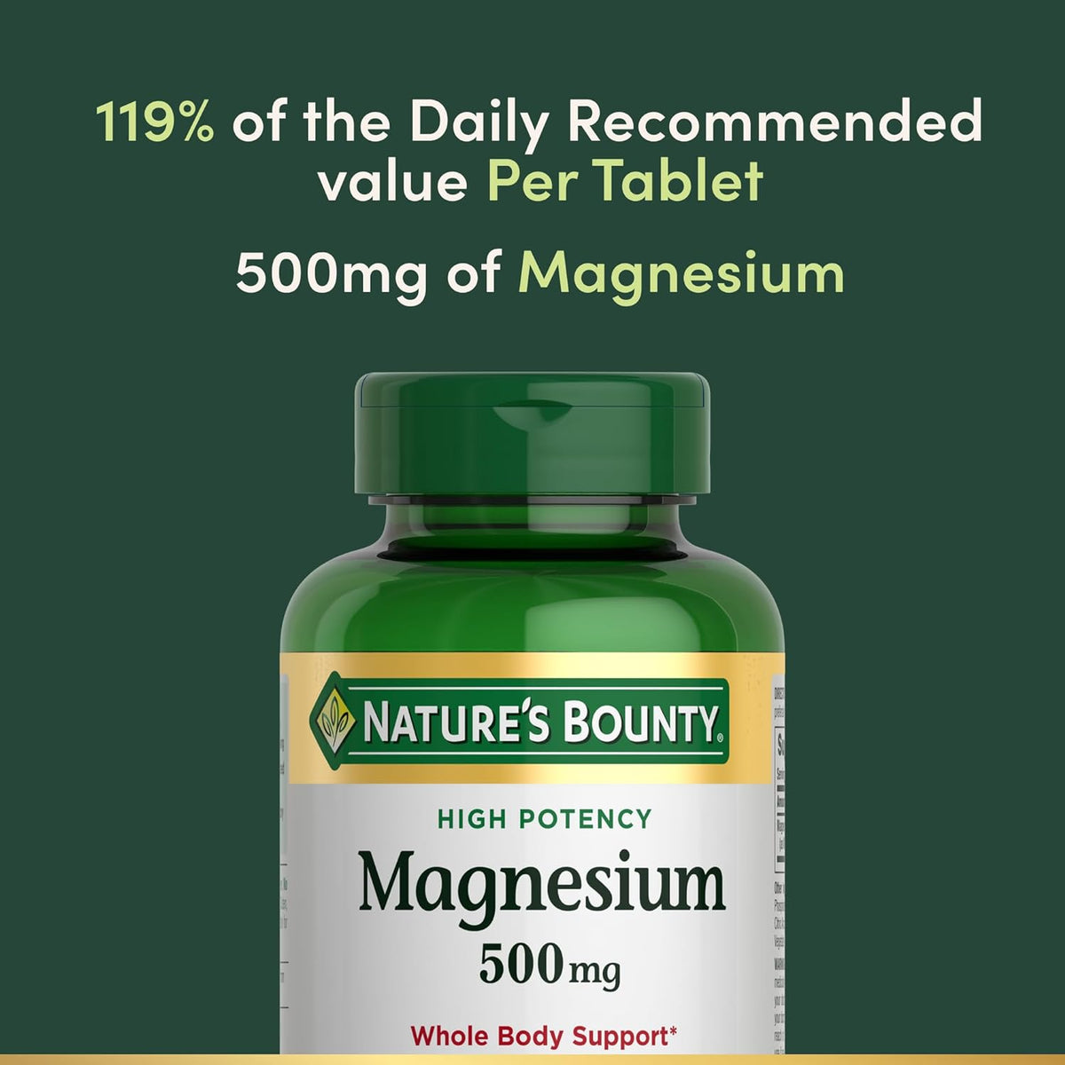 Nature's Bounty Magnesium 500 mg Tablets (Pack of 1)