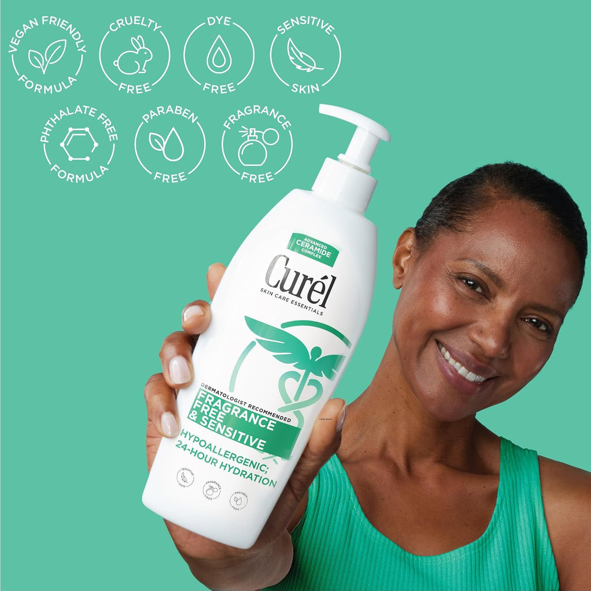 Curel Fragrance Free Body Lotion, Ceramide Moisturizer Dry Skin, 13 fl oz