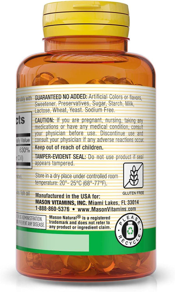 Mason Natural Vitamin D3, 5000 IU, Advanced Formula, Softgels, 50 ea - OTC Shoppe Express