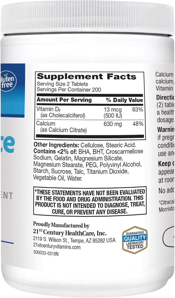 21st Century Calcium Citrate Maximum + D3, Tablets, 400 ea - OTC Shoppe Express