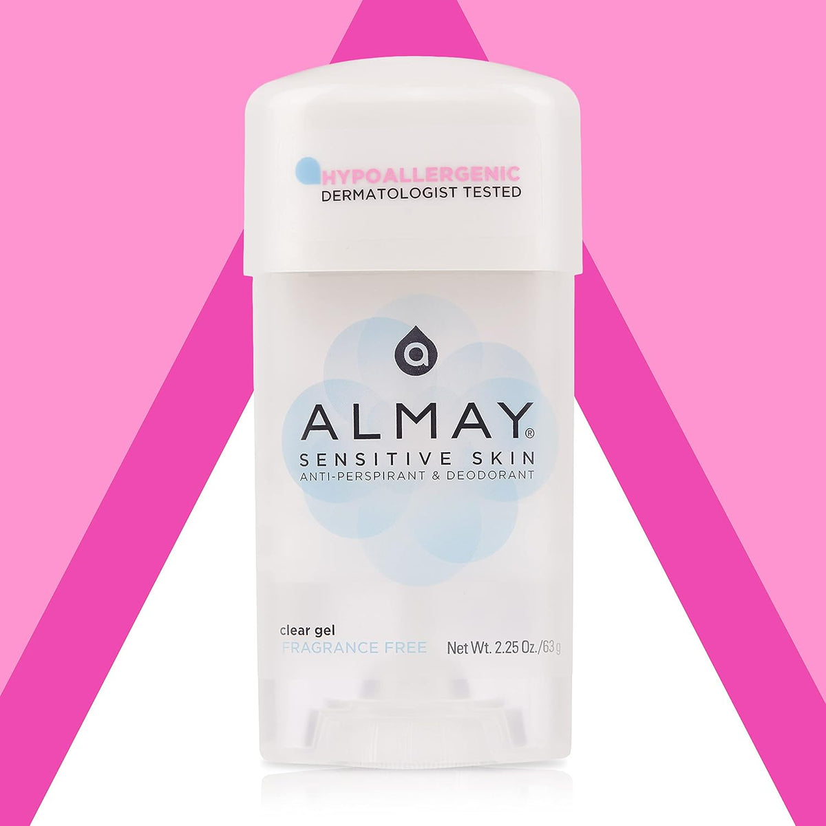 Almay Clear Gel Deodorant and Antiperspirant, Fragrance Free, 2.25 oz