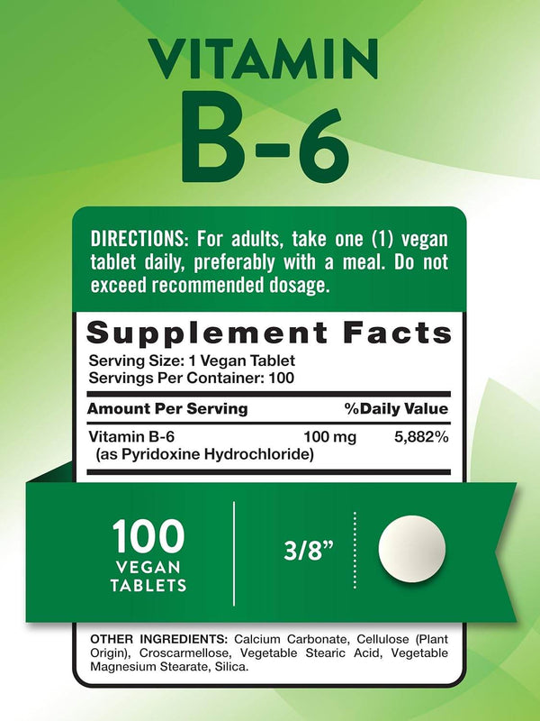 Nature's Truth Vitamin B-6, 100 mg, Tablets, 100 ea - OTC Shoppe Express