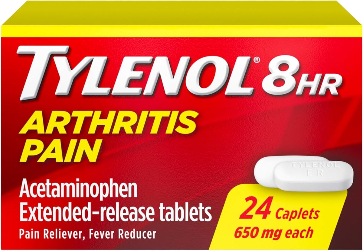 TYLENOL 8 HR Arthritis Pain Reliever & Fever Reducer, 650 mg, Caplets, 24 ea