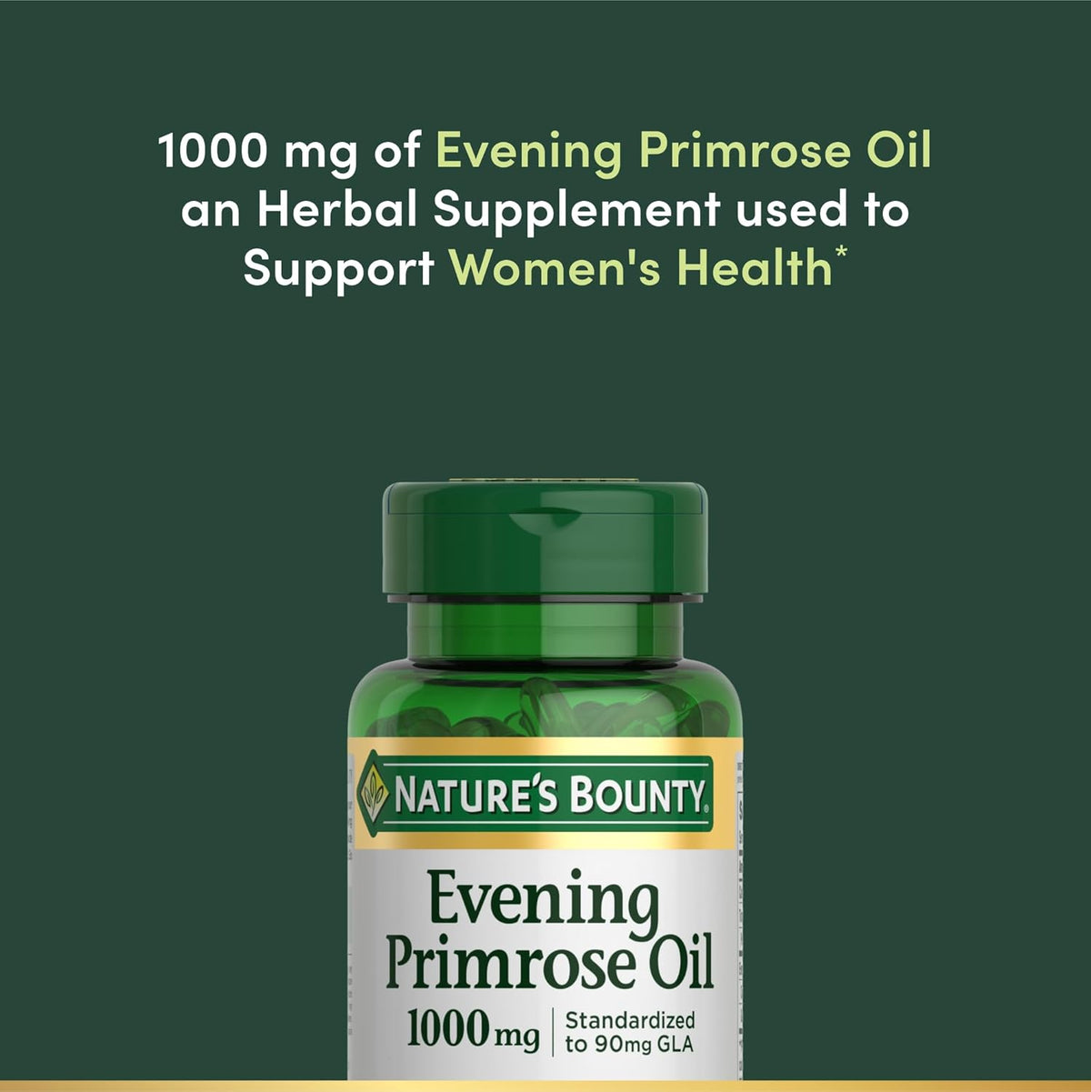 Nature's Bounty Evening Primrose Oil, Cold Pressed, 1000mg, 60 Count