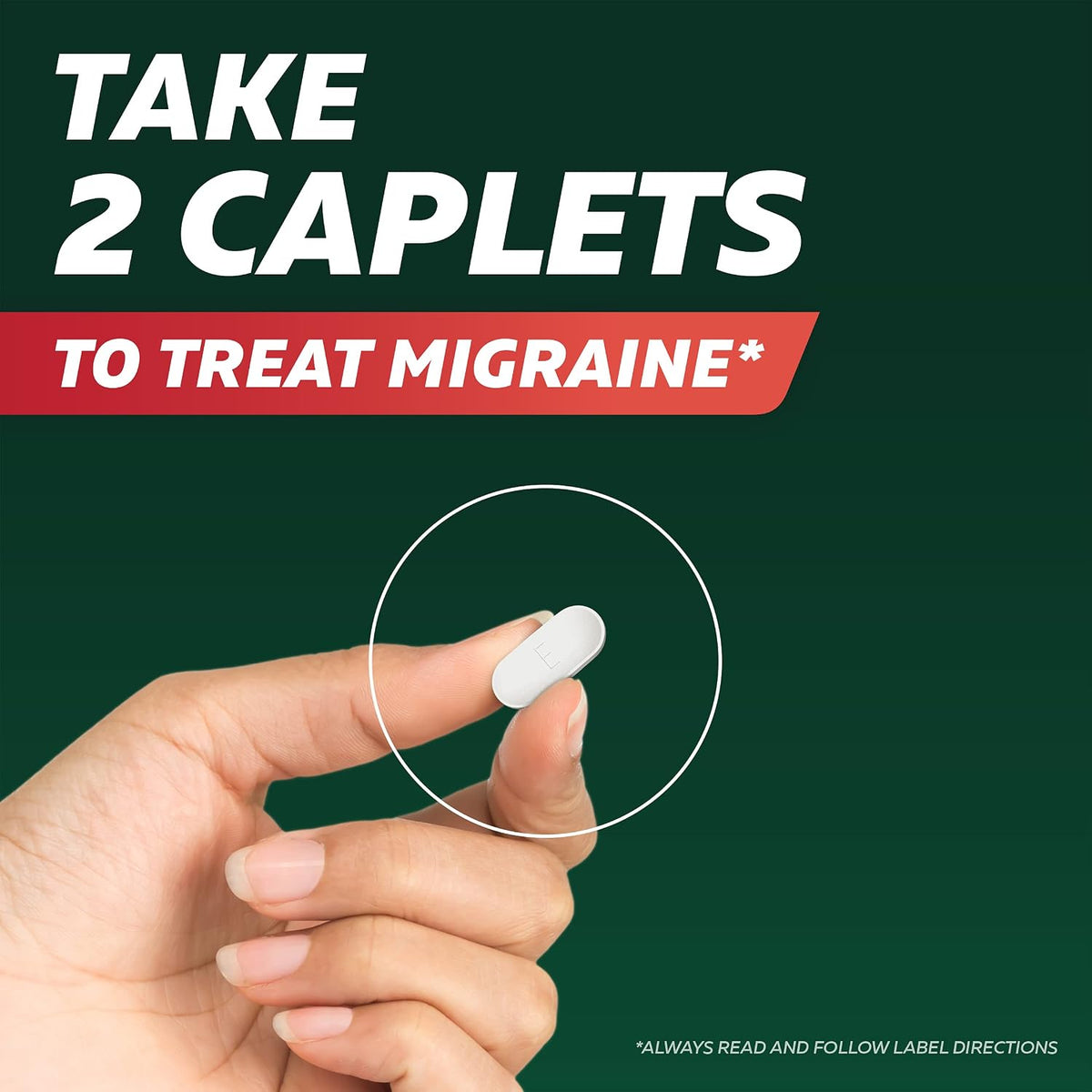 Excedrin Migraine Relief Caplets to Alleviate Migraine Symptoms, 100 Count
