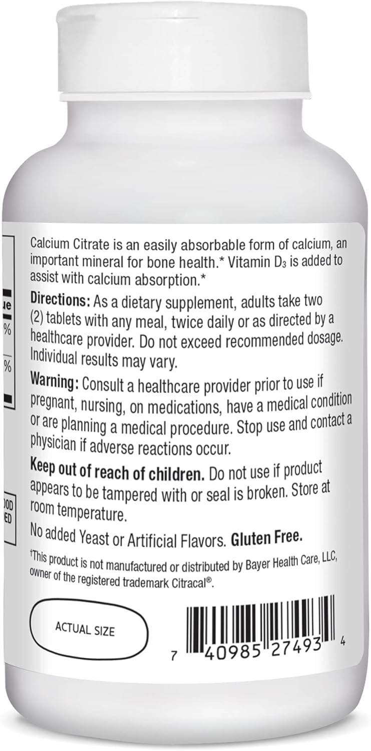 21st Century Calcium Citrate Maximum + D3, Tablets, 120 ea - OTC Shoppe Express