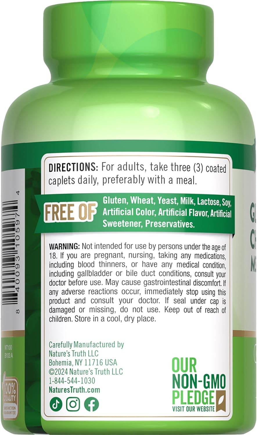 Nature's Truth Double Strength Glucosamine Chondroitin MSM Complex, Coated Caplets, 90 ea - OTC Shoppe Express
