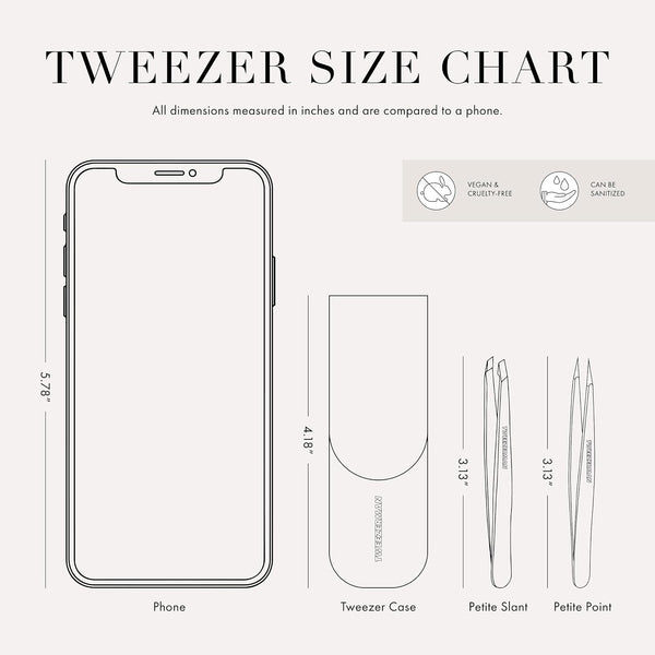 Tweezerman Petite Tweeze Set for Eyebrows with Case Tea Rose