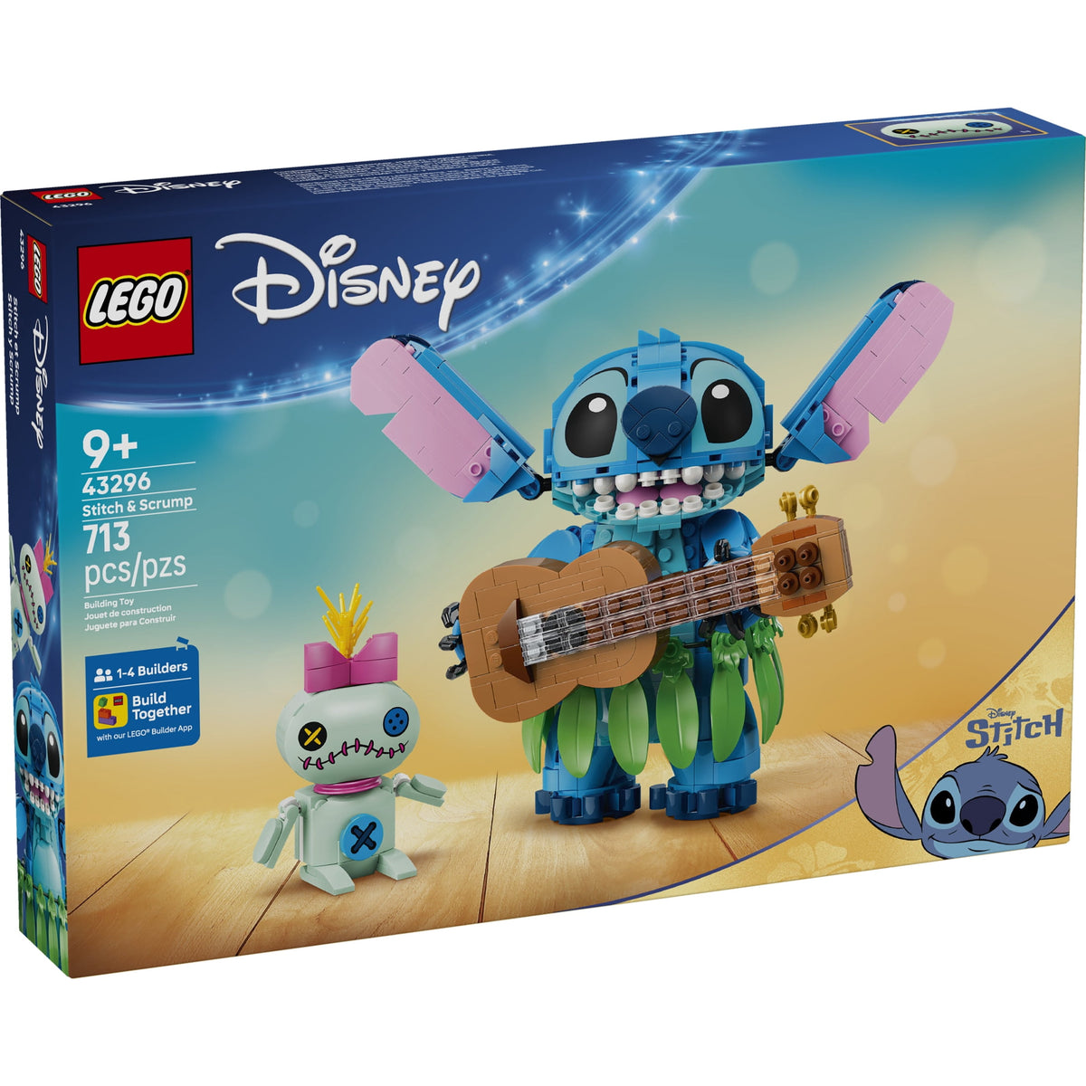 LEGO Disney Stitch & Scrump Building Toy 43296, Posable Display Set, Ages 9+