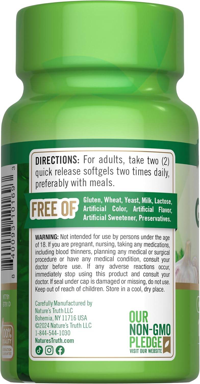 Nature's Truth High Strength Odorless Garlic, 1200 mg, Softgels, 120 ea - OTC Shoppe Express