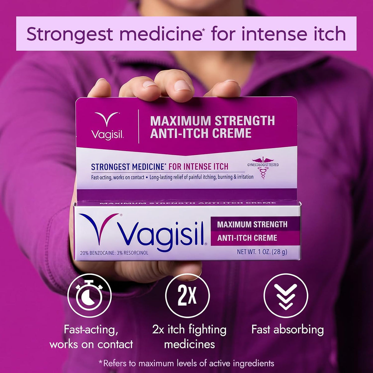 Vagisil Feminine Cream with Benzocaine for Women, 1 oz