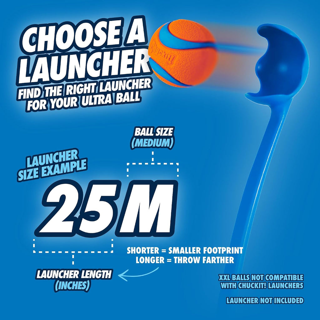 Chuckit! Ultra Ball Rubber Dog Ball Floating Fetch Toy Medium 2.5 in 4-Pack