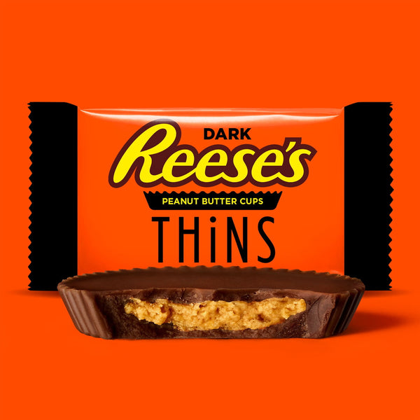 Reese's Thins Dark Chocolate Peanut Butter Cups Candy, Share Pack 7.37 oz
