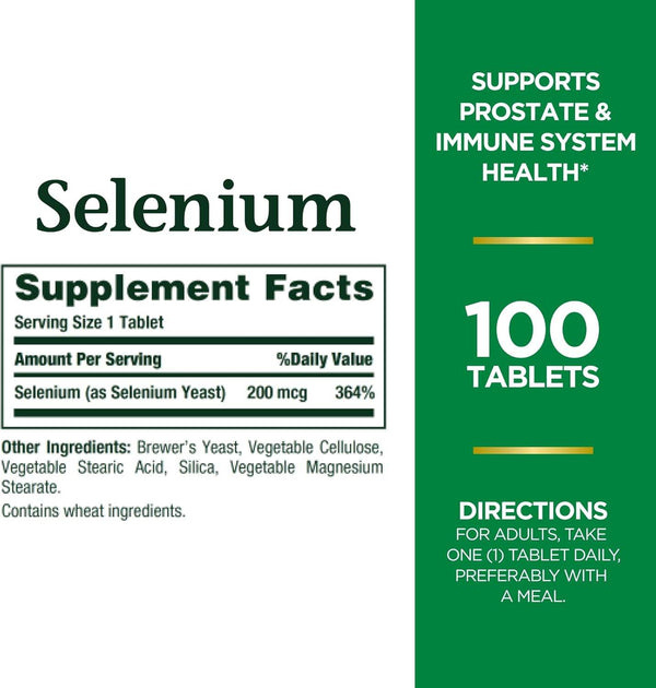 Nature's Bounty Selenium, 200 mcg, Tablets, 100 ea - OTC Shoppe Express