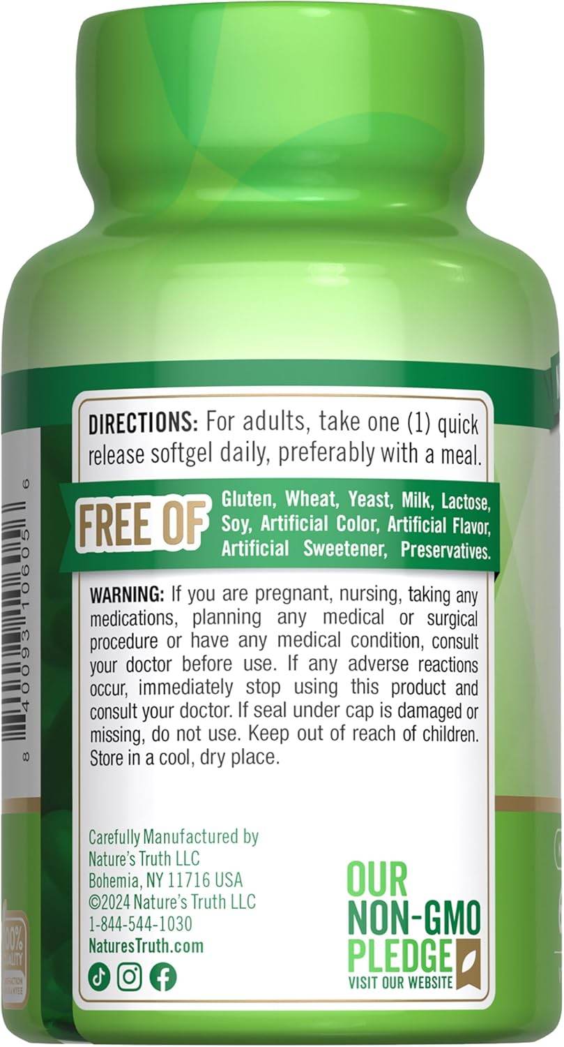 Nature's Truth High Potency E, 1000 IU, Vitamin Supplement, Softgels, 60 ea - OTC Shoppe Express