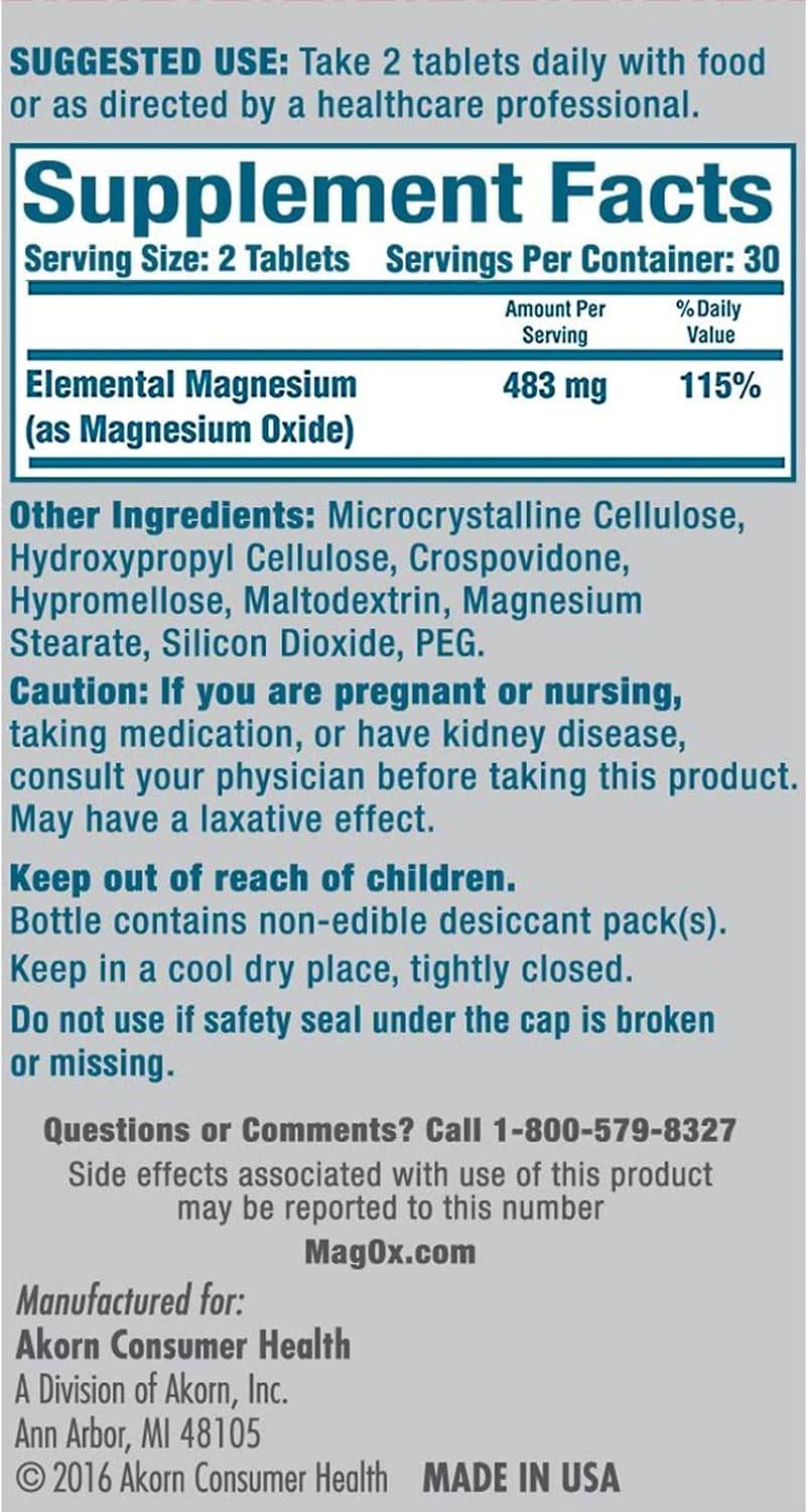 Mag-Ox 400 Magnesium, Tablets, 60 ea - OTC Shoppe Express