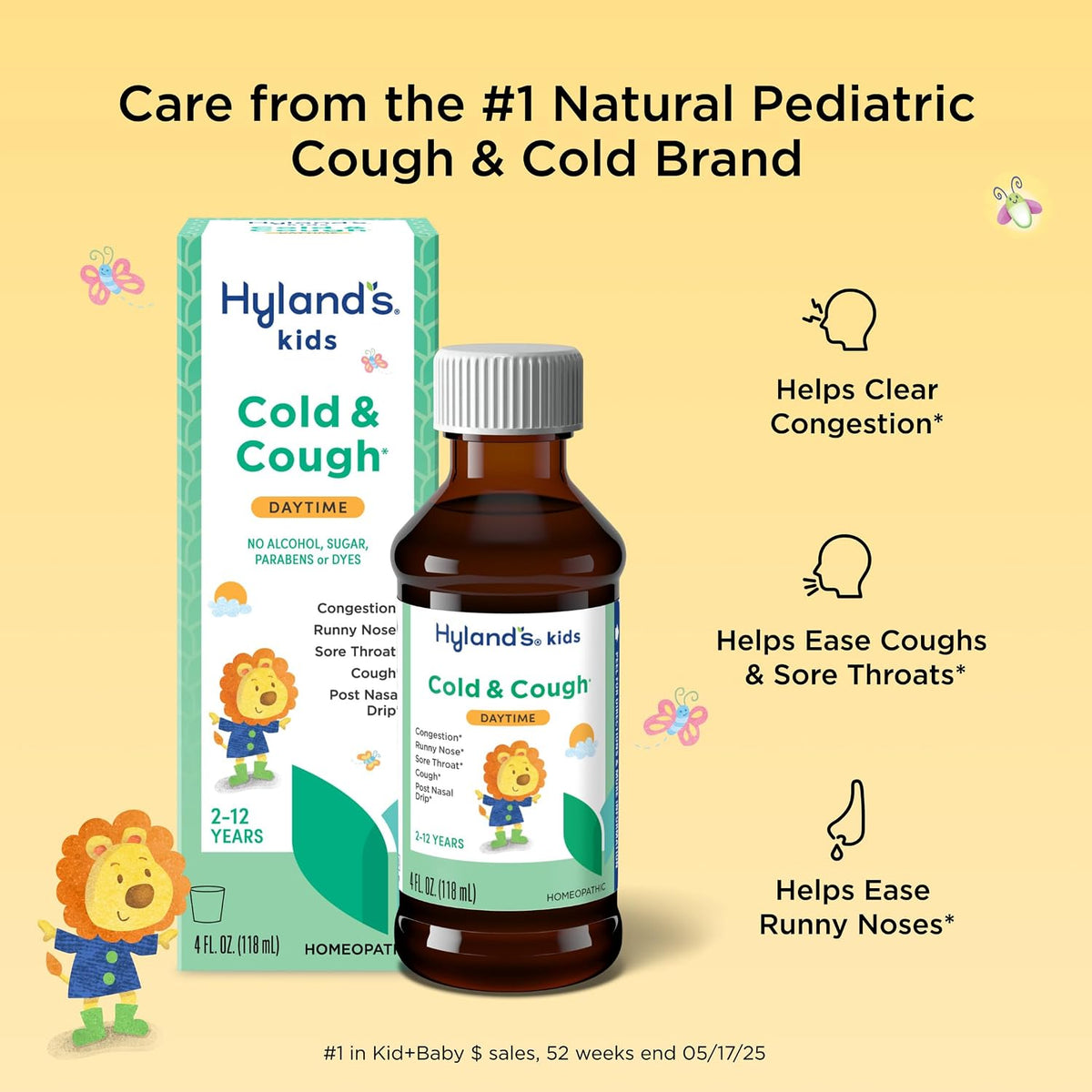 Hyland's Kids Cold Medicine & Cough Syrup Daytime, Ages 2 and up, 4 fl oz