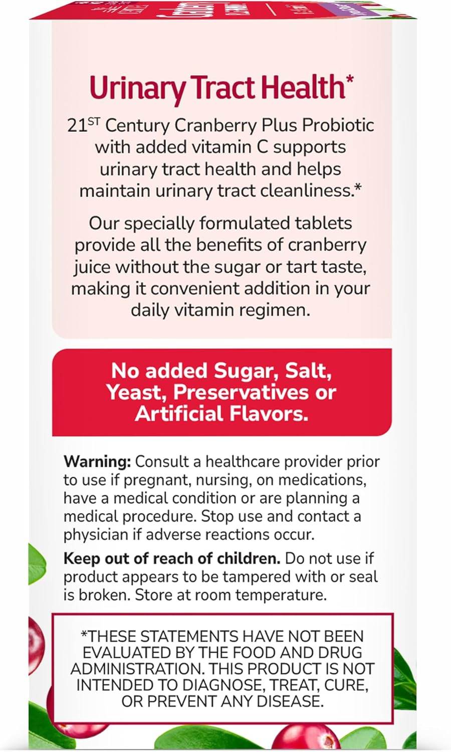 21st Century Cranberry Plus Probiotic, Tablets, 60 ea - OTC Shoppe Express