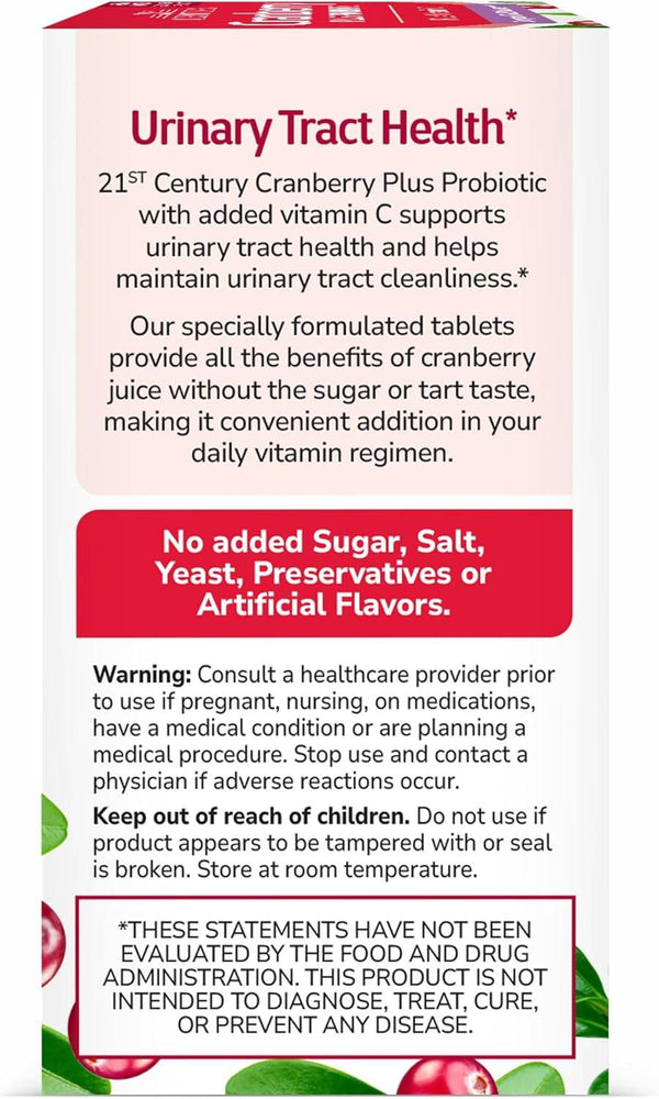 21st Century Cranberry Plus Probiotic, Tablets, 60 ea - OTC Shoppe Express