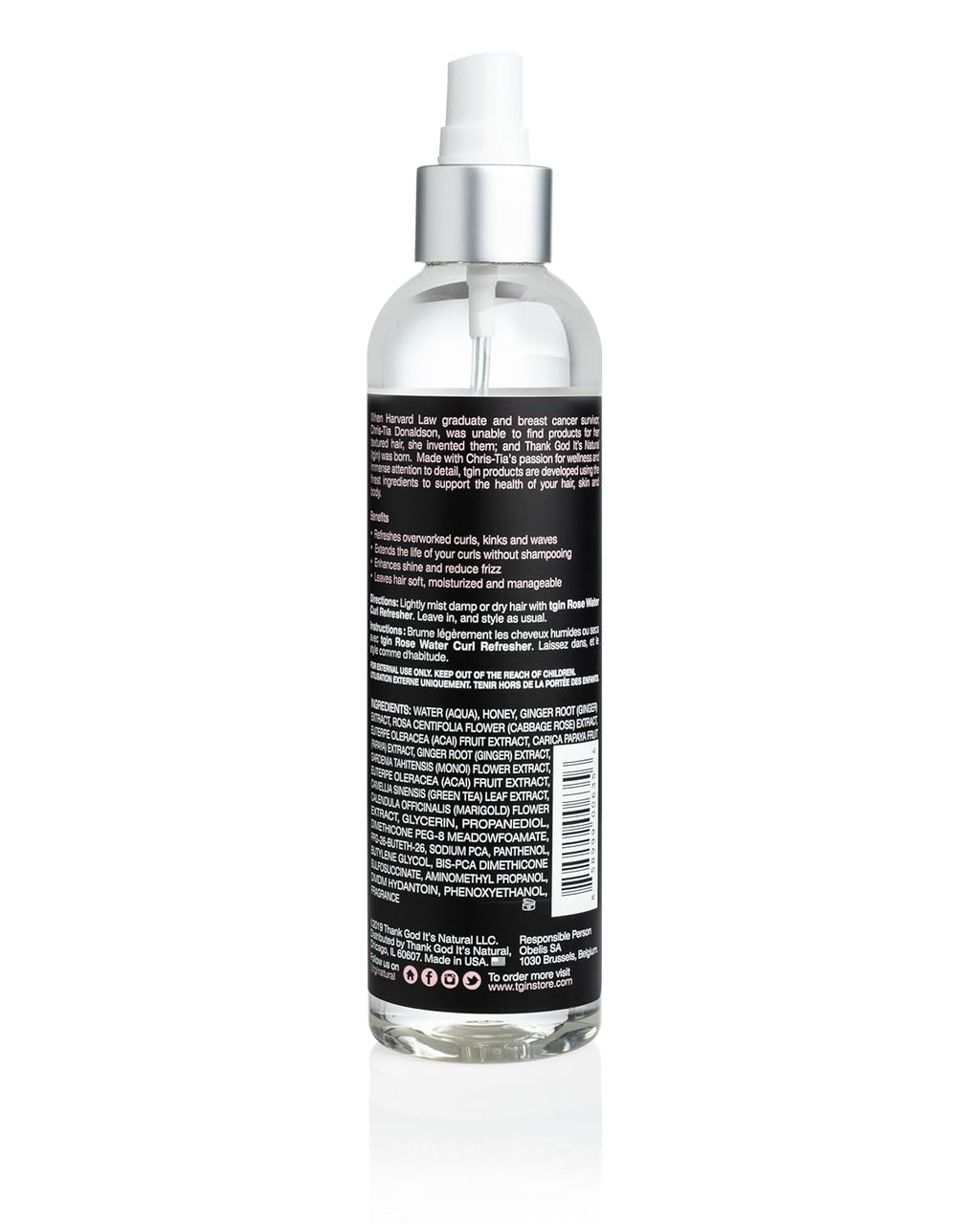 tgin Rose Water Curl Refresher, 8 oz