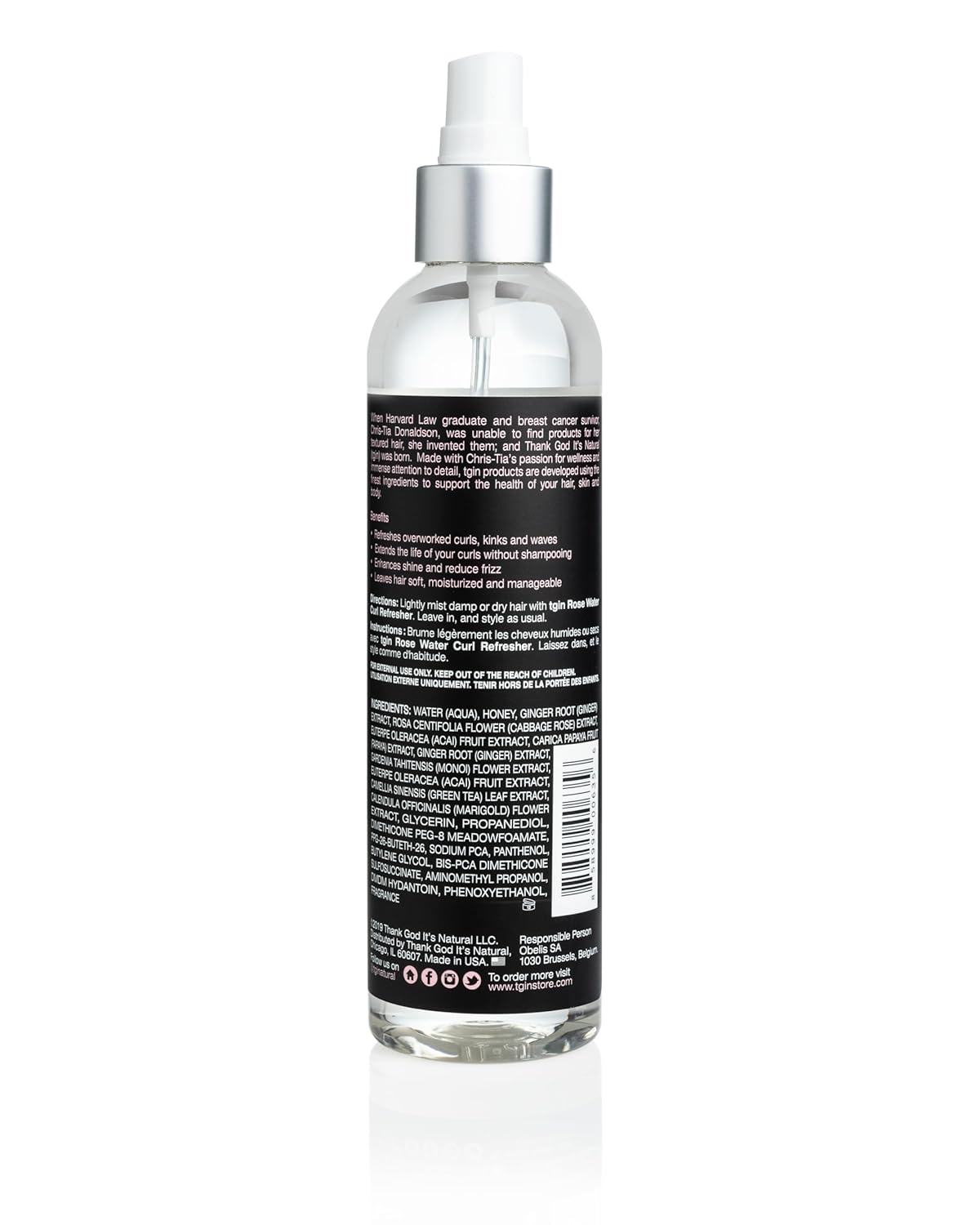 tgin Rose Water Curl Refresher, 8 oz