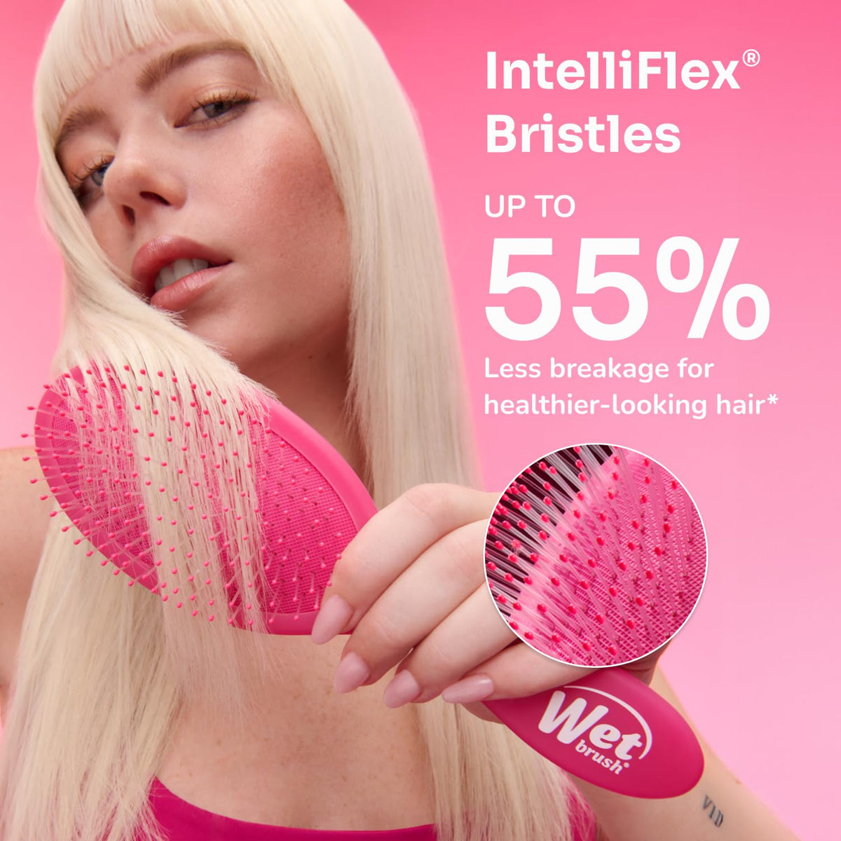 Wet Brush Original Detangler Hair Brush Grey Leopard (Safari) IntelliFlex Bristles 2-Pack