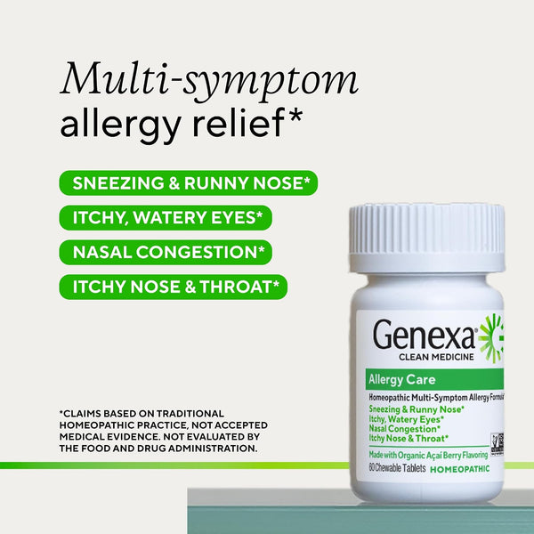 Genexa Allergy Relief, Drug Free & Made Clean, 60 Chewable Tablets