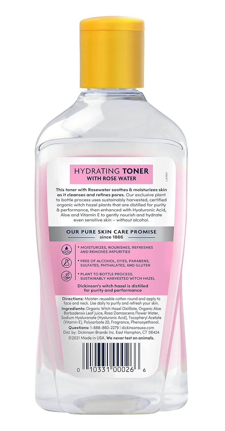 Dickinson's Enhanced Witch Hazel Hydrating Toner, Alcohol Free, 16 oz - OTC Shoppe Express