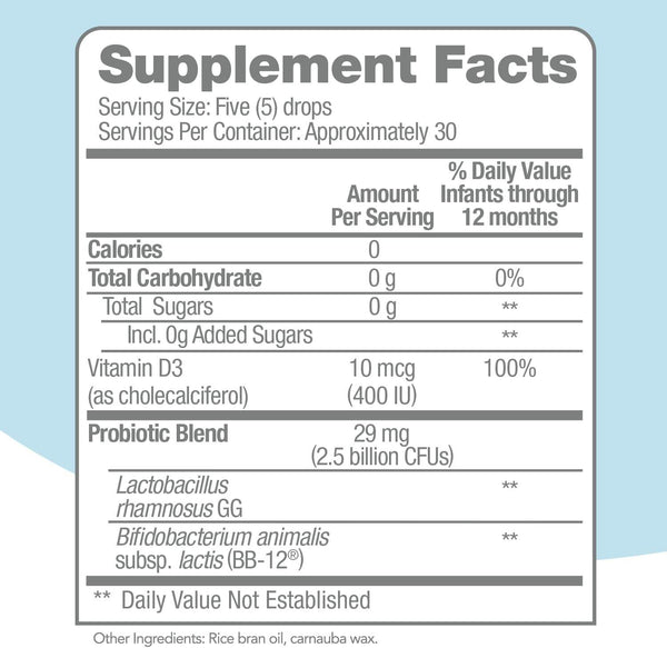 Culturelle Probiotics Grow & Thrive Probiotic & Vitamin D Drops, 0.3 oz - OTC Shoppe Express