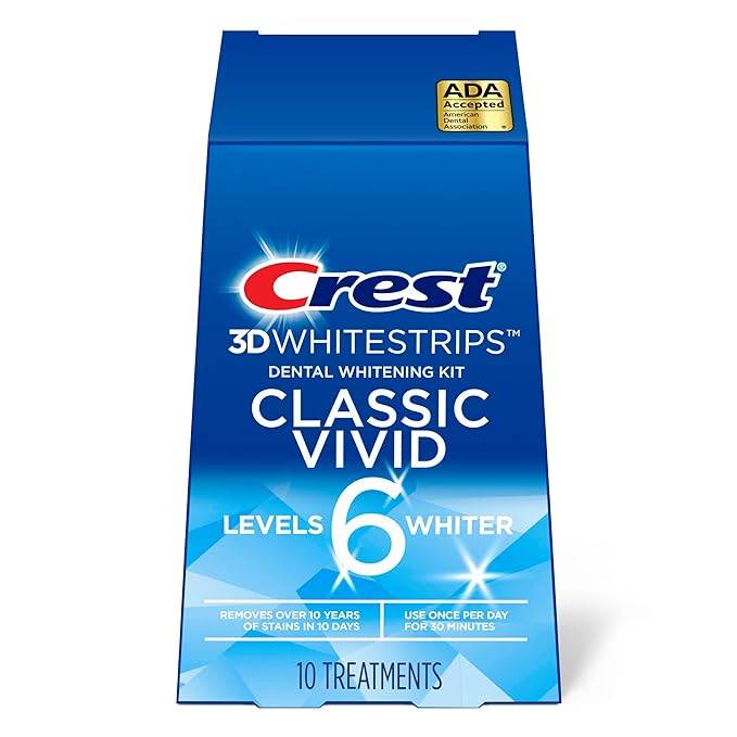 Crest 3D Whitestrips Classic Vivid Teeth Whitening Kit, 20 ea - OTC Shoppe Express