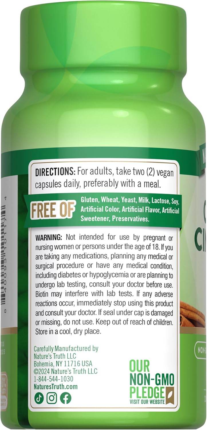 Nature's Truth Super Cinnamon plus Biotin & Chromium, Capsules, 60 ea - OTC Shoppe Express