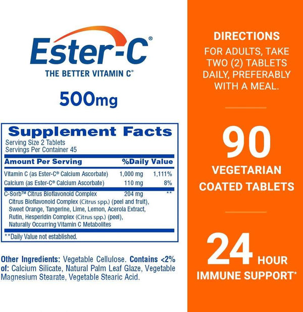 Ester C Vitamin C Supplement, Coated Tablets, 90 ea - OTC Shoppe Express