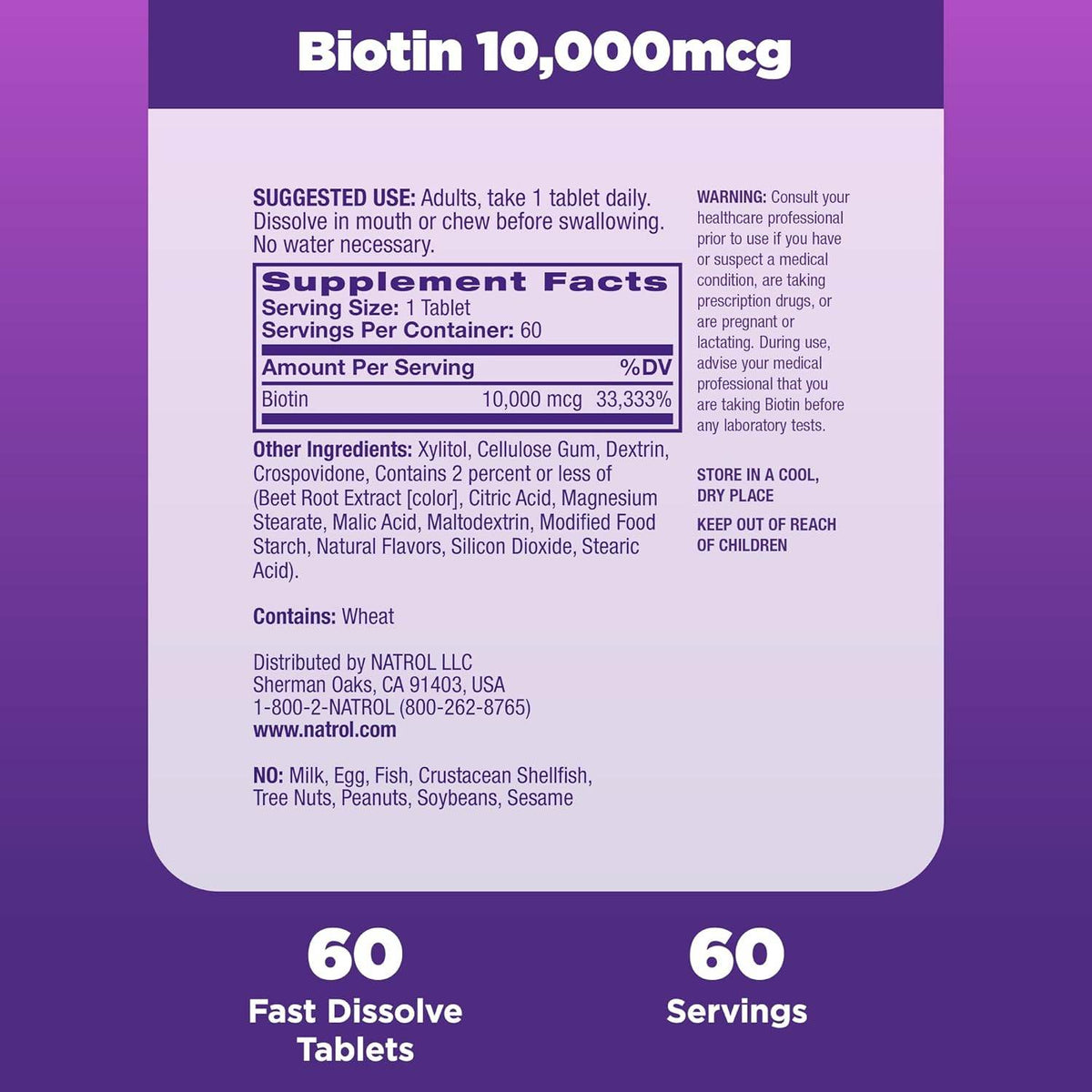 Natrol Biotin Beauty, 5000 mcg, Tablets, Strawberry, 90 ea - OTC Shoppe Express
