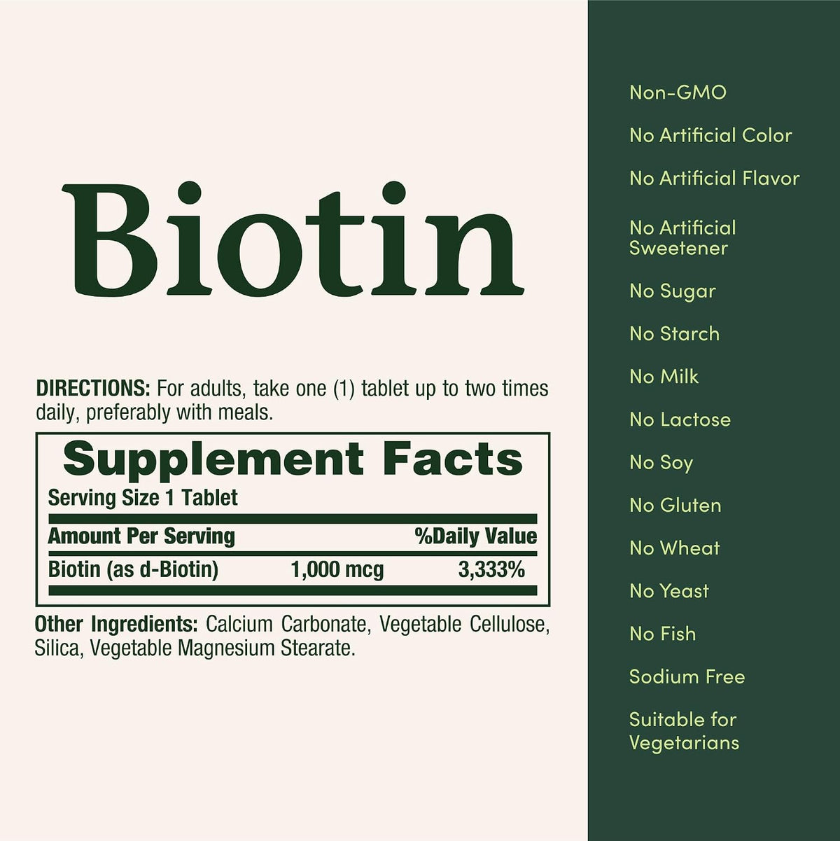 Nature's Bounty Biotin, 1000 mcg, 100 Tablets