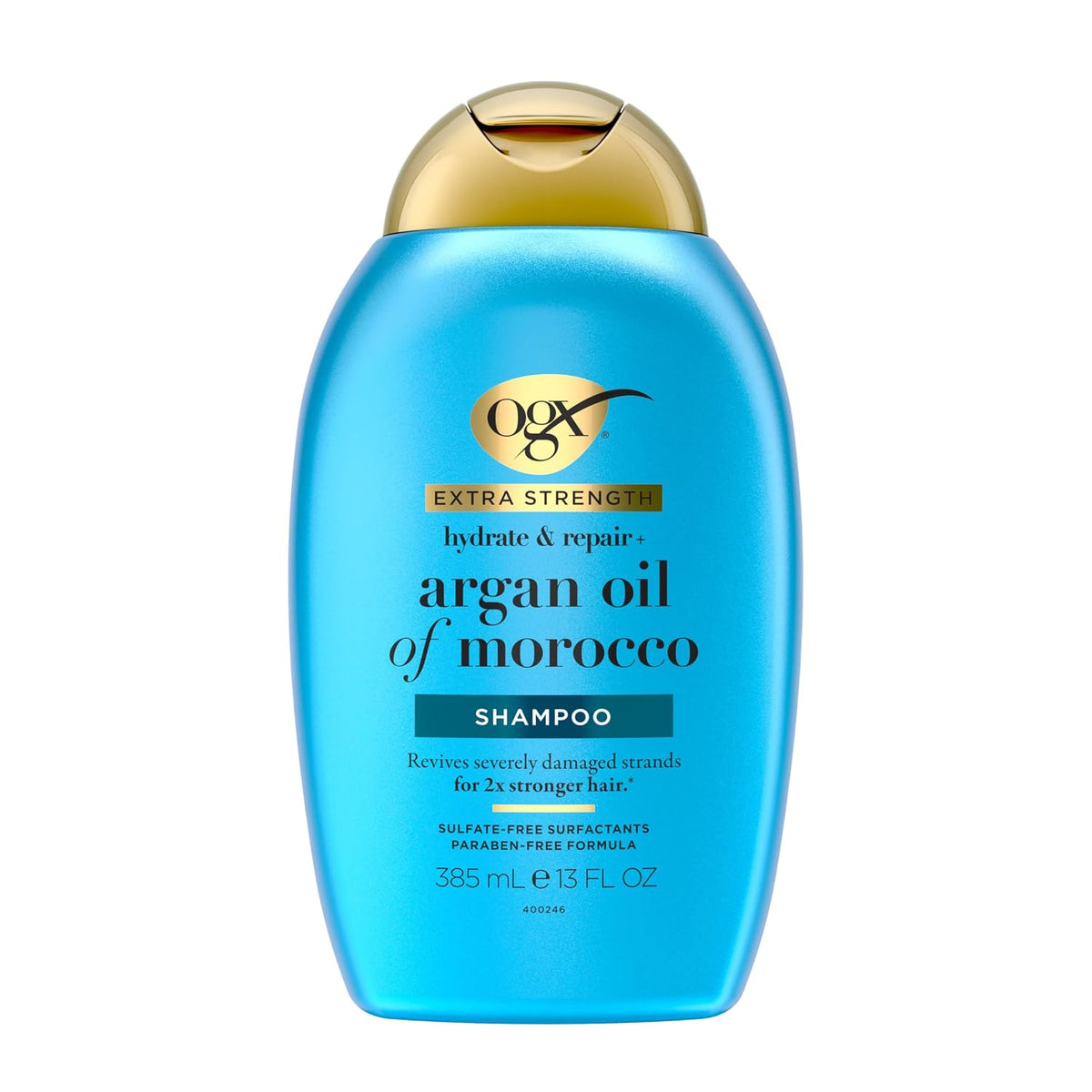 OGX Extra Strength Hydrate & Repair + Argan Oil of Morocco Shampoo for Dry, Damaged Hair, Cold-Pressed Argan Oil to Moisturize & Smooth, Paraben-Free