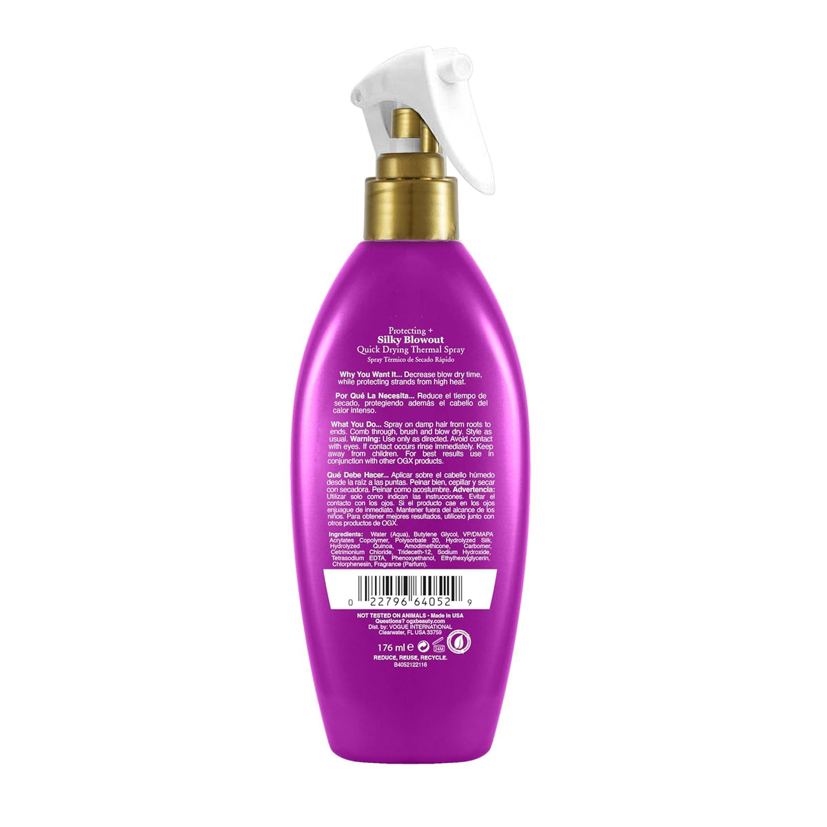 OGX Protecting + Silky Blowout Quick Drying Thermal Spray, 6 oz
