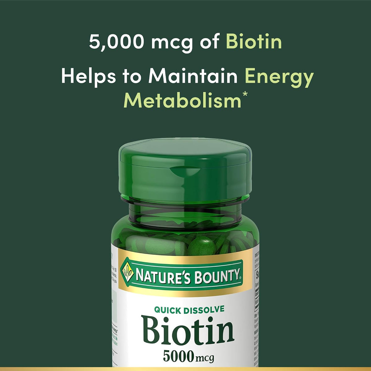 Nature's Bounty Biotin, 5000mcg, 60 Quick Dissolve Tablets
