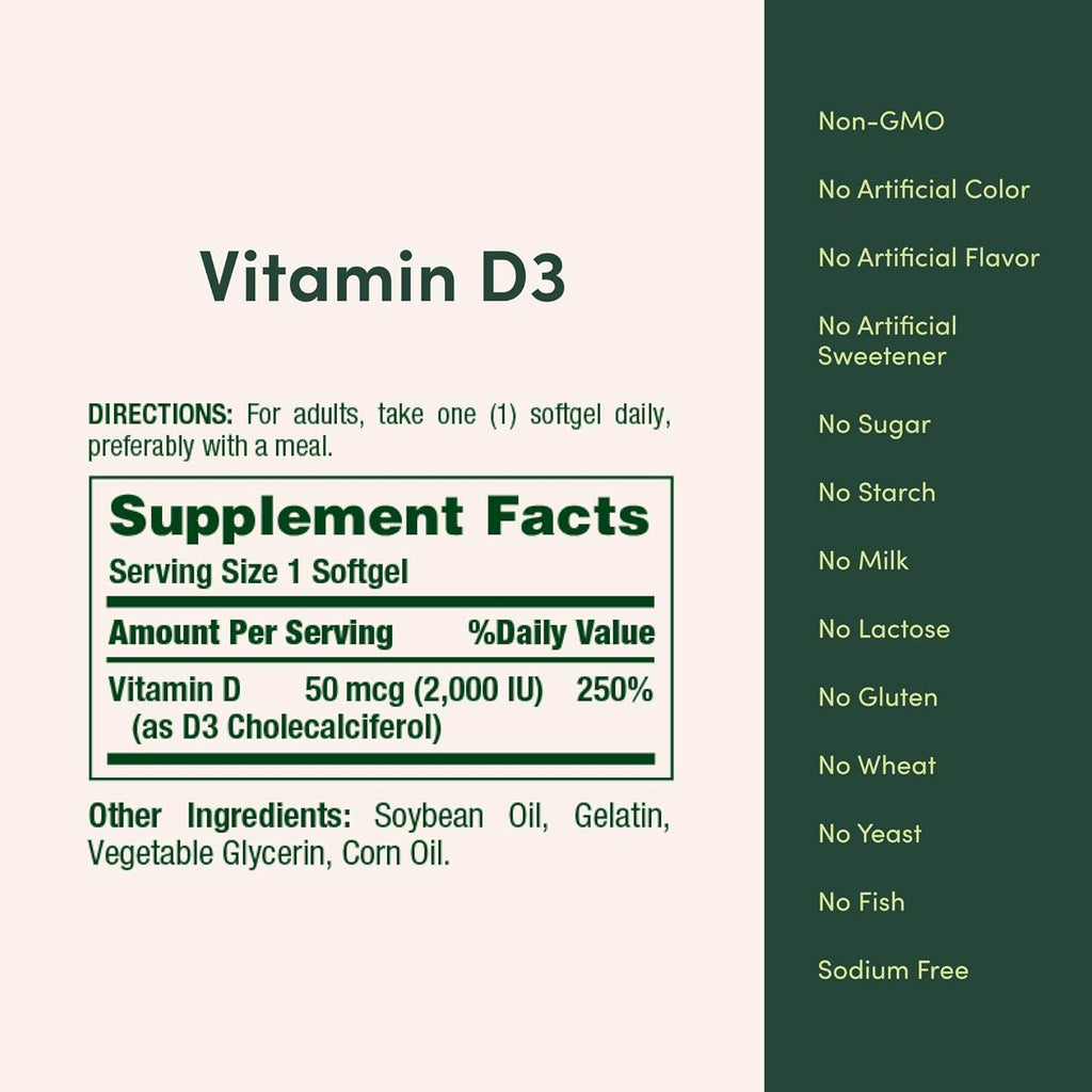 Nature Made D3 2000 IU, Vitamin Supplement, Tablets, 220 ea - OTC Shoppe Express