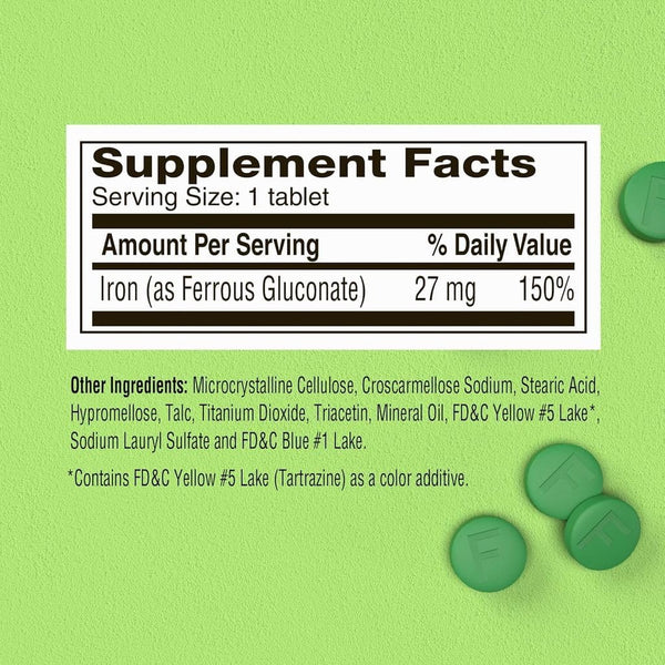 Fergon Ferrous Gluconate Iron Supplement, Tablets, 100 ea