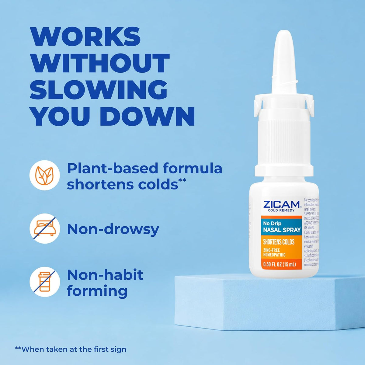 Zicam Cold Remedy No-Drip Nasal Spray, Menthol & Eucalyptus, 0.50 Fl Oz