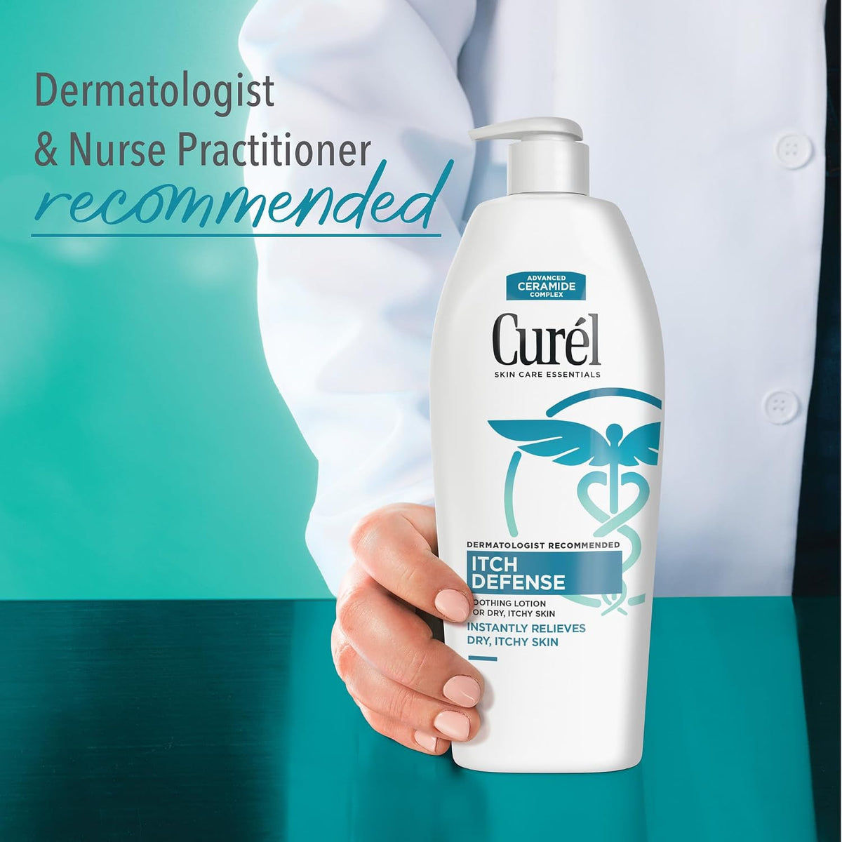 Curel Itch Defense Ceramide Body Lotion for Dry Sensitive Skin, 13 fl oz