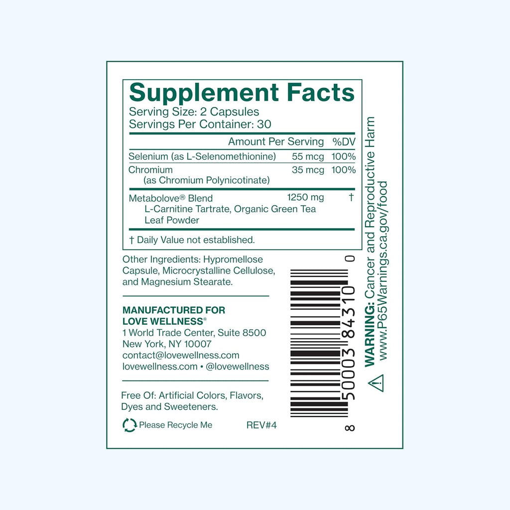 Love Wellness Metabolove, 60 ea