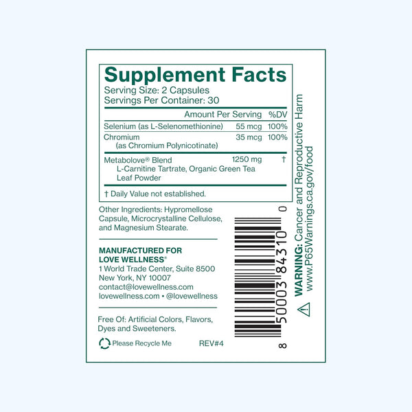 Love Wellness Metabolove, 60 ea
