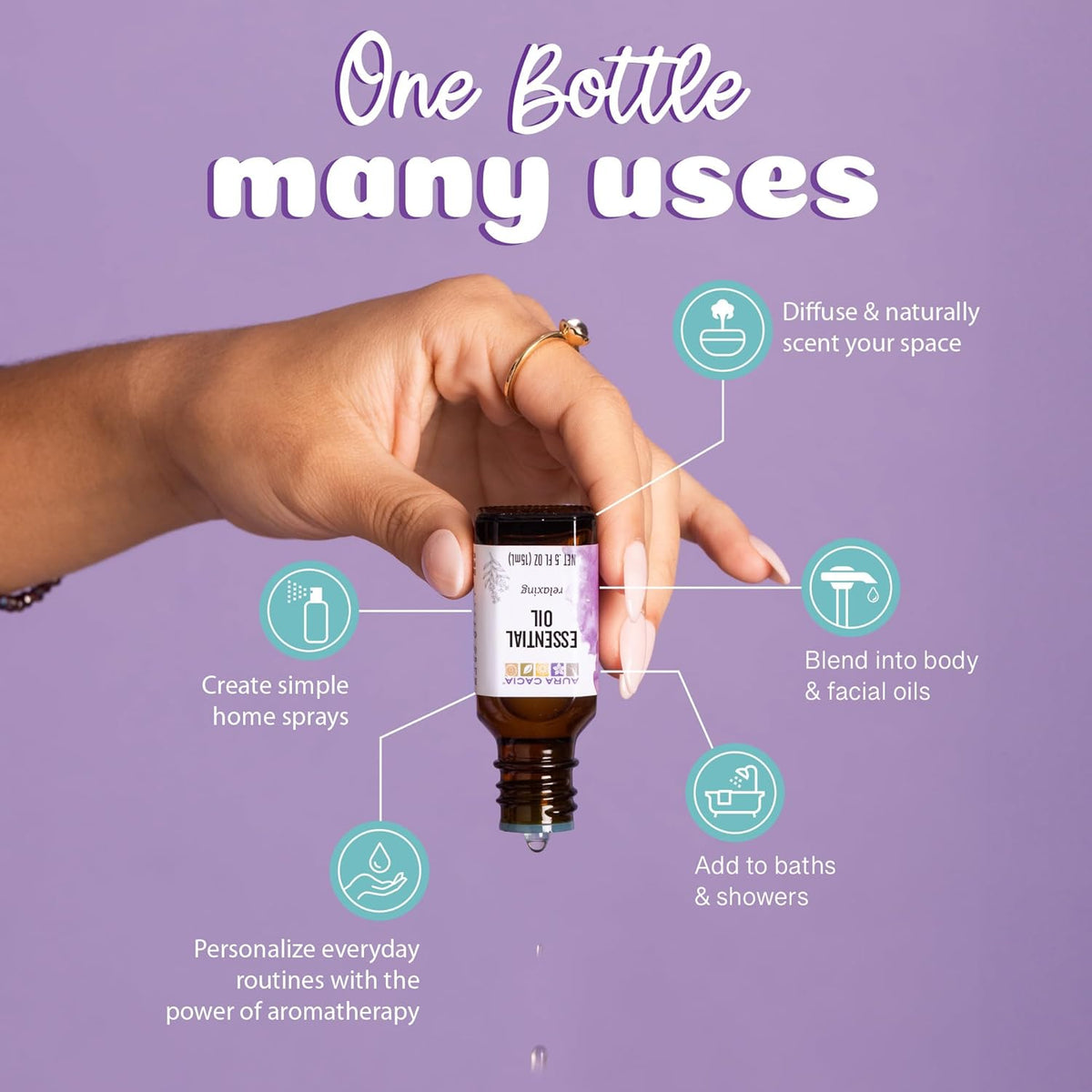 Aura Cacia 100% Pure Peppermint Essential Oil, 100% Pure Therapeutic Grade, 15 ml in Box, Mentha piperita
